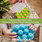WeeSprout Silicone Baby Food Freezer Tray with Clip-on Lid - Perfect Storage Container for Homemade Baby Food, Vegetable & Fruit Purees, and Breast Milk (Bright Red, Ten 1.5 Ounce Sections)