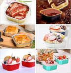120pack 5oz Mini Cake Pans with Lids,LNYZQUS Foil Cupcake Cups Small Brownie Baking Tins,Square Disposable Ramekins Mini Cheesecake Containers Muffin Holders-White