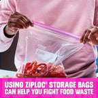 Ziploc Gallon Food Storage Bags, Stay Open Design with Stand-Up Bottom, Easy to Fill, 96 Count (Packaging May Vary)