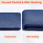Homaxy 100% Cotton Oversized Waffle Weave Kitchen Dish Towels, Ultra Soft Absorbent Quick Drying Cleaning Towel, 20 x 28 Inches, 4-Pack, Navy Blue