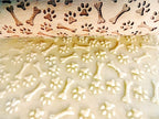 PAW and BONE EMBOSSING ROLLING PIN LASER ENGRAVED PATTERN with PAWS and BONES for EMBOSSED COOKIES or PASTA