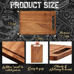 Nuenen 10 Pcs Bulk Wood Cutting Board with Handle 12 x 7.8 Inch Acacia Wooden Kitchen Serving Chopping Boards for Pizza, Bread, Charcuterie, Fruit, Vegetables(Acacia)