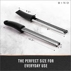 BINO Stainless Steel Rasp-Style Grater | Parmesan Grater | Zester Tool | Kitchen Handheld Graters | Culinary Tools | Lemon & Orange Zester | Spice Grater | Cooking & Baking Utensils & Accessories