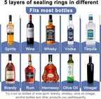 60-Pack Stainless Steel Pour Spouts for Liquor Bottles Oil Vinegar and Wine,Liquor Bottle Pourers with Rubber Dust Caps,Bar accessories,Pourers for Bartending