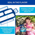Mini Bento-Box Snack Boxes Set of 2 | Small Portion Lunch Containers for Kids Boys Girls Toddlers | BPA Free | Navy & Blue