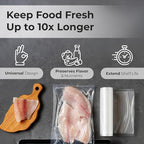Vacuum Sealer Bags Roll 11" x 50' for Food Saver and Sous Vide, BPA Free, Heavy Duty Commercial Grade Food Storage Bags for Meal Prep and Boil Safe Use, 2 Count (100 FT)