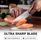 YOTSUBA Chef Knife-8 Inch Japanese Gyuto Kitchen Knife Chef’s Knife German High Carbon Stainless Steel Ergonomic Handle Essentials Sharp Gifts for Mom&Dad With Premium Gift Box