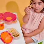 b.box Snack Box Reusable Snack Containers with Lids 2 compartments, Bento Box for kids and toddlers, Leakproof Lunch Box, BPA free and Dishwasher Safe Snack Container (Chill Out, 1 3/4 Cup)