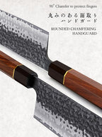 HOSHANHO 7 Inch Nakiri Knife, Japanese Hand Forged Asian Chopping Chef Knife, Professional Meat Vegetable Cleaver Kitchen Knife with Ergonomic Handle