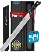Cutluxe Brisket Knife – 12" Carving & Slicing Knife for Meat & BBQ – Razor Sharp German Steel, Sheath Included, Ergonomic Full Tang Handle Design – Artisan Series