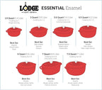 Lodge 6 Quart Enameled Cast Iron Dutch Oven with Lid – Dual Handles – Oven Safe up to 500° F or on Stovetop - Use to Marinate, Cook, Bake, Refrigerate and Serve – Indigo
