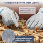Dowellife Level 5 Silicon Cut Resistant Gloves (Medium), Grey