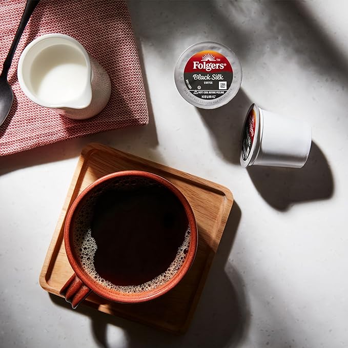 Folgers Black Silk Dark Roast Coffee, 192 Keurig K-Cup Pods