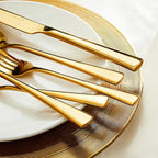 KINGSTONE Silverware Set for 12, 60-Piece Forged 18/10 Stainless Steel Flatware Set, Mirror Finish Cutlery Set Dishwasher Safe for Home, Restaurant, Wedding, Party, Gold