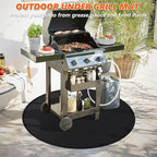 60" Round Fire Pit Mat for Solo Stove Bonfire/Under Grill Mat for Outdoor Grill Fireproof Waterproof Oil-Proof, 4 Layers Fireproof Mat Fireplace Mat BBQ Floor Mat for Deck Patio Grass Outdoor Smoker