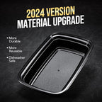 20-Piece (10-Pack) 16 OZ Meal Prep Containers Reusable with Lids, Sturdy Leakproof & Food Safe, Microwave, Freezer, Dishwasher Safe To Go Food Containers, Plastic Take Out Containers, Black