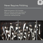 Hammered Silverware Set | Premium 18/10 Stainless Steel Flatware Service for 12 | Heavy-Duty & Dishwasher Safe | Built to Last (60-Piece, Marettimo Hammered)
