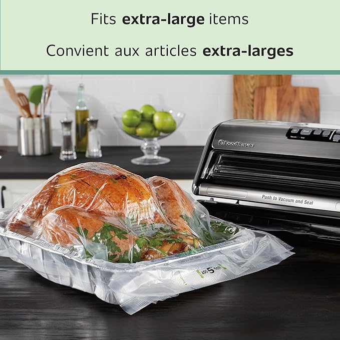 FoodSaver Vacuum Sealer Bags for Extra Large Items (Pack of 8)
