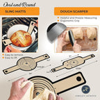Premium Banneton Bread Proofing Baskets - A Complete Sourdogh Bread Baking Kit - Sourdough Starter Jar Kit 1000ml, Round and Oval Slings