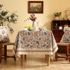 ISAENNE Designer Boho Floral Square Tablecloth,Linen Lotus Flower Pattern Colorful Indoor Table Cloth,Durable Decor Tablecloths for Dining Thanksgiving Kitchen Christmas,67"*67"-Hazel A
