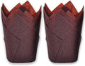 500 pcs Large size Brown Tulip Baking Cups 2-1/4"(Base diameter) x 4"(Wall height) Greaseproof paper baking cupcake Muffin liners