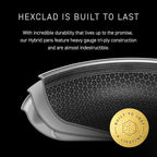 HexClad Hybrid Nonstick 3.3-Quart Deep Sauté Pan with Tempered Glass Lid, Stay-Cool Handle, Dishwasher-Friendly, Oven-Safe Up to 900°F, Induction Ready, Compatible with All Cooktops