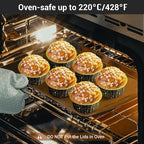 EUSOAR Muffin Liners, 50pcs 5oz Disposable Ramekins, Aluminum Foil Muffin Cupcake Liners Cups with Lids, Disposable Aluminum Foil Cupcake Baking Cups Holders Cases Boxes Pans with Lids