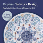 Bico Blue Talavera Spoon Rest for Stove Top, Ceramic Spoon Holder for Kitchen Counter, Easy to Clean Coffee Spoon Rest Dishwasher Safe, Kitchen Cooking Utensil Rest for Ladles Spatula