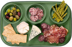 madesmart dipware 3 Bowl Serving Tray, Collapsible & Removable Dip Bowls for Charcuterie, Guacomole, Snacks, Veggies, Premium Dishwasher & Microwave Safe, Multipurpose Plate & Bowl, Olive