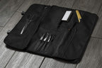 Asaya Chef Knife Roll Bag - 20 Total Pockets for Knives and Kitchen Utensils - Made with Stain Resistant Waxed Nylon - For Chefs and Culinary Students - Knives Not Included(Grey)