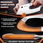ROCOCO Meat Cleaver Knife Unique Effort Saving Kitchen Knife Professional Stainless Steel Chef Cooking Knives for Cutting Meat Vegetable Father Mother Christmas Gift Bronze