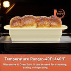 2 Packs of Pan Non-Stick Silicone Bread Loaf Pan with Heavy-Duty Steel Frame, Silicone Baking Mold – Perfect for Pound Cakes, Breads (9"x4"x2.5", Beige, 2 Pieces)