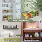BALEINE Clear Plastic Storage Bins, Pantry Organization, BPA Free Stackable Refrigerator Organizers and Storage with Handles for Kitchen Fridge Cabinet Bathroom (8PK, 9.5x5.5x4.5)