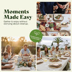 Chic Leaf Compostable & Biodegradable Palm Leaf Disposable Bamboo Plates - Disposable Party Plates for Appetizers - Party Supplies (4'' - 50 Pack)