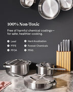 Caraway Stainless Steel Sauce Pan (1.75 Qt) - 5-Ply Stainless Steel - Oven Safe & Stovetop Agnostic - Non Toxic, PTFE & PFOA Free