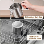 Milk Frother and Steamer [Upgraded], AMZCHEF All-in-1 Detachable Frother for Coffee 600W, Automatic Warm and Cold Foam Maker, Stainless Steel Jug, Dishwasher Safe, LED Display