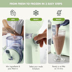 GreenPan Frost Ice Cream Machine & Frozen Drink Maker, Soft Serve, Slushie, Sorbet, Milkshakes & Cocktails, No Freezer Needed, 7 Textures, Quiet & Rapid, Easy Clean, Family Size, Pistachio Sage