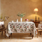 ISAENNE Designer Provence Floral Tablecloth Rectangular,Linen Colorful Washable Indoor Table Cloth,Durable Decor Tablecloths for Dining Thanksgiving Kitchen Christmas,55"*87"-Ratina