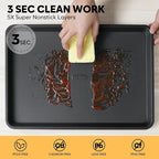 Jelly Roll Pan 15.3” x 11.3” Cookie Sheets for Baking 0.8mm Thick Non Stick Baking Sheets for Oven Heavy Duty Baking Trays