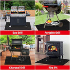 60 x 40 inch Under Grill Mats for Outdoor Grill, Double-Sided Fireproof, Oil and Waterproof Protective Mat for Grass and Deck, Outerdoor BBQ Fire Pit Fireplace Mat
