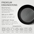 Made In Cookware - Seasoned 12" Blue Carbon Steel Frying Pan - (Like Cast Iron, but Better) - Professional Cookware - Crafted in Sweden - Induction Compatible