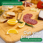GREENER CHEF 24 Inch 2XL Extra Large Bamboo Cutting Boards for Kitchen, Stove Top Butcher Block, Extra Large Wooden Carving Board for Meat, Veggies, Charcuterie Board with Deep Juice Grooves