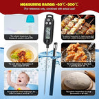 12 Pcs Meat Food Thermometer Food with Probe Water Liquid Instant Read Digital Thermometer Kitchen Cooking Supplies for Cooking BBQ Milk Yogurt (Black,White,Red)