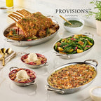 Hestan OvenBond Provisions - Oval au Gratin Dishes Stainless Steel, Set of 2, (13 Ounce), Small (6.5" x 5.5")