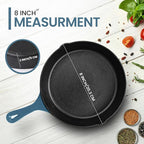 Utopia Kitchen Cast Iron Frying Pan 8 Inch, Cast Iron Chefs Pan, Pre Seasoned Skillet, Safe Grill Cookware for Indoor & Outdoor Use, Teal