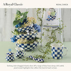 MACKENZIE-CHILDS Enamel Everyday Bowl, Serving Bowl for Entertaining, Extra Small, Blue-and-White Royal Check