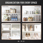 BINO | Plastic Bins, Large - 2 Pack | THE LUCID COLLECTION | Multi-Use| Built-In Handles | BPA-Free | Clear Storage Containers | Fridge Organizer | Pantry & Home Organization