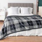 PAVILIA Charcoal Dark Grey Sherpa Throw Blanket for Couch, Plush Flannel Fleece, Soft Fuzzy Cabin for Sofa Bed, Warm Cozy Winter Gift, 50x60