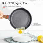 Vinchef Nonstick Frying Pan Anti Scratch,9.5 Inch Skillet Cast Aluminum Cookware, Induction Compatible