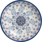 Bico Blue Talavera Pasta Bowls, 35oz Salad Bowl Set of 4, Large Ceramic Serving Dinner Bowls for Soup and Cereal, Microwave and Dishwasher Safe, Gift for Housewarming and Thanksgiving